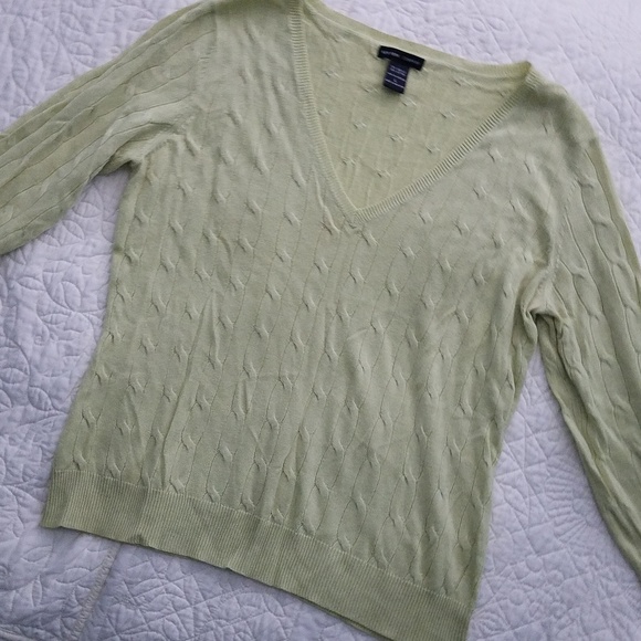 NY&Co Light Green V-Neck Sweater-large - Picture 4 of 8